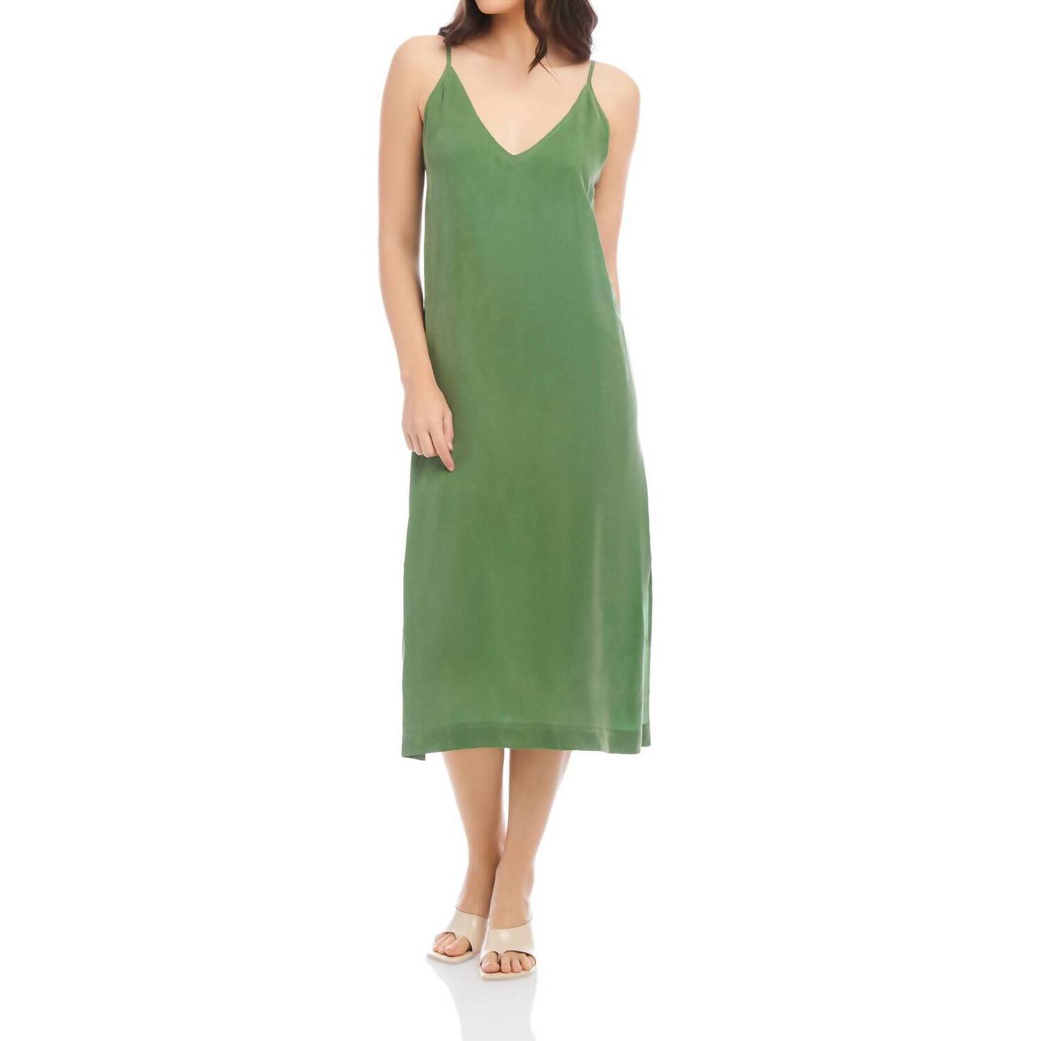 New Fifteen Twenty Jordyn Side Slit Midi Dress In Jade